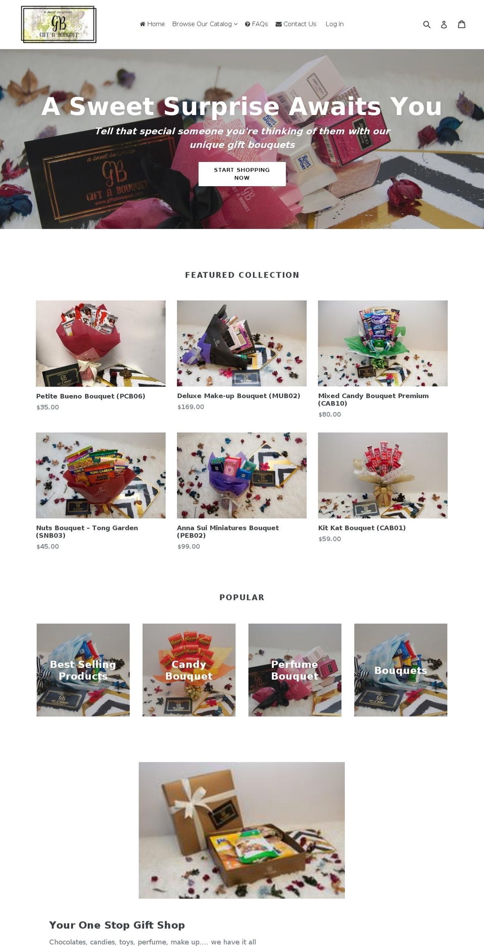 giftabouquet.com — Shopify storefront screenshot