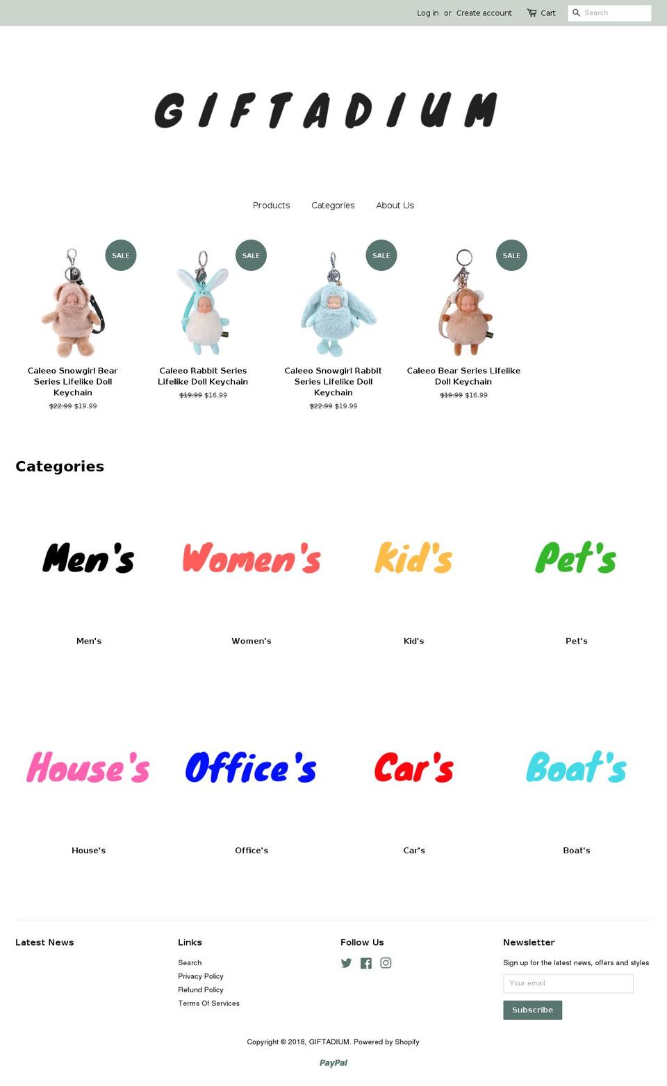 giftadium.com — Shopify storefront screenshot