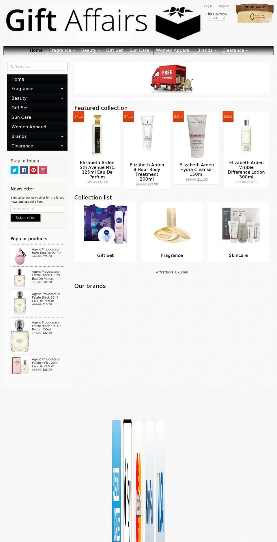 giftaffairs.com shopify website screenshot