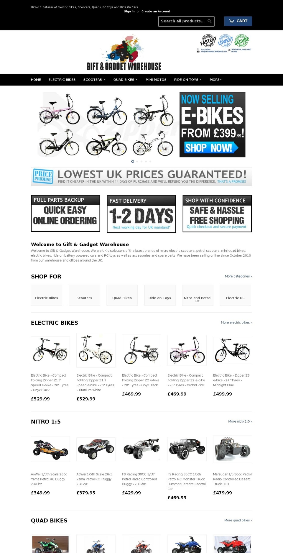 giftandgadgetwarehouse.co.uk shopify website screenshot