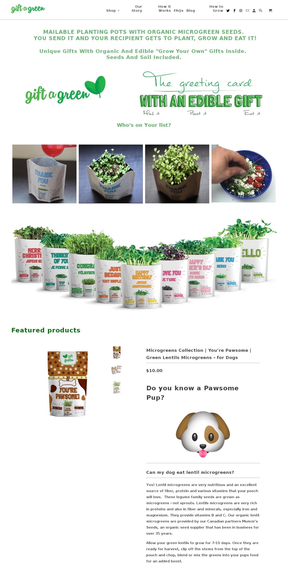 Gift a Green Shopify theme site example giftatea.com