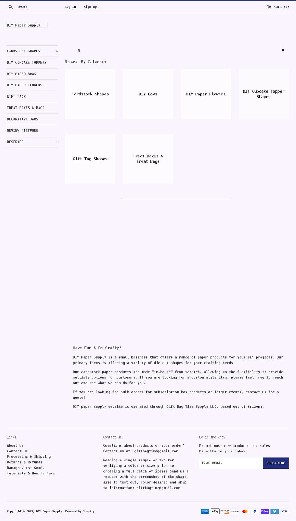 giftbagtimesupply.com — Shopify storefront screenshot