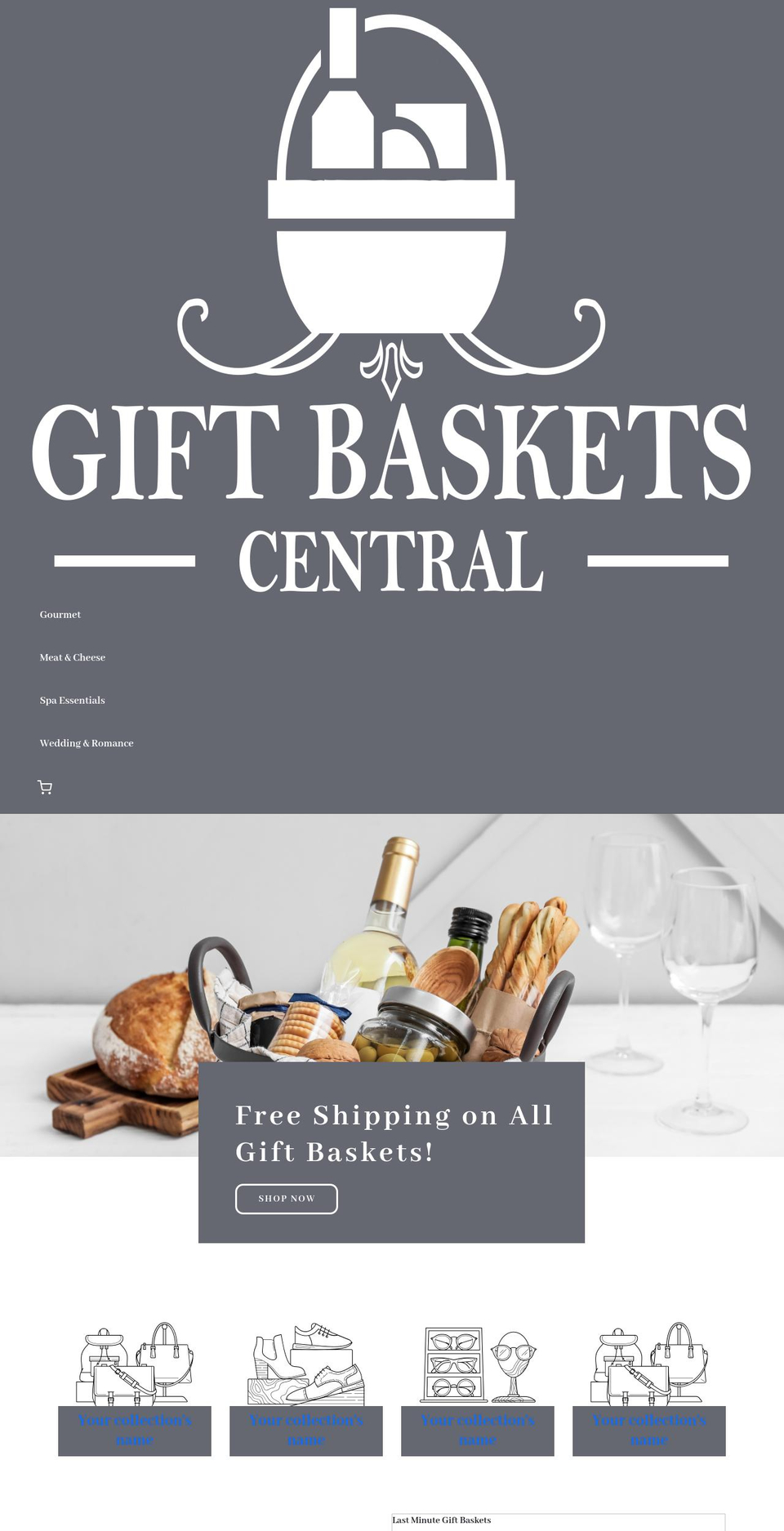 giftbasketscentral.com shopify website screenshot