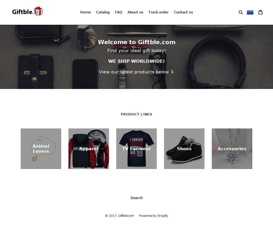 giftble.com shopify website screenshot