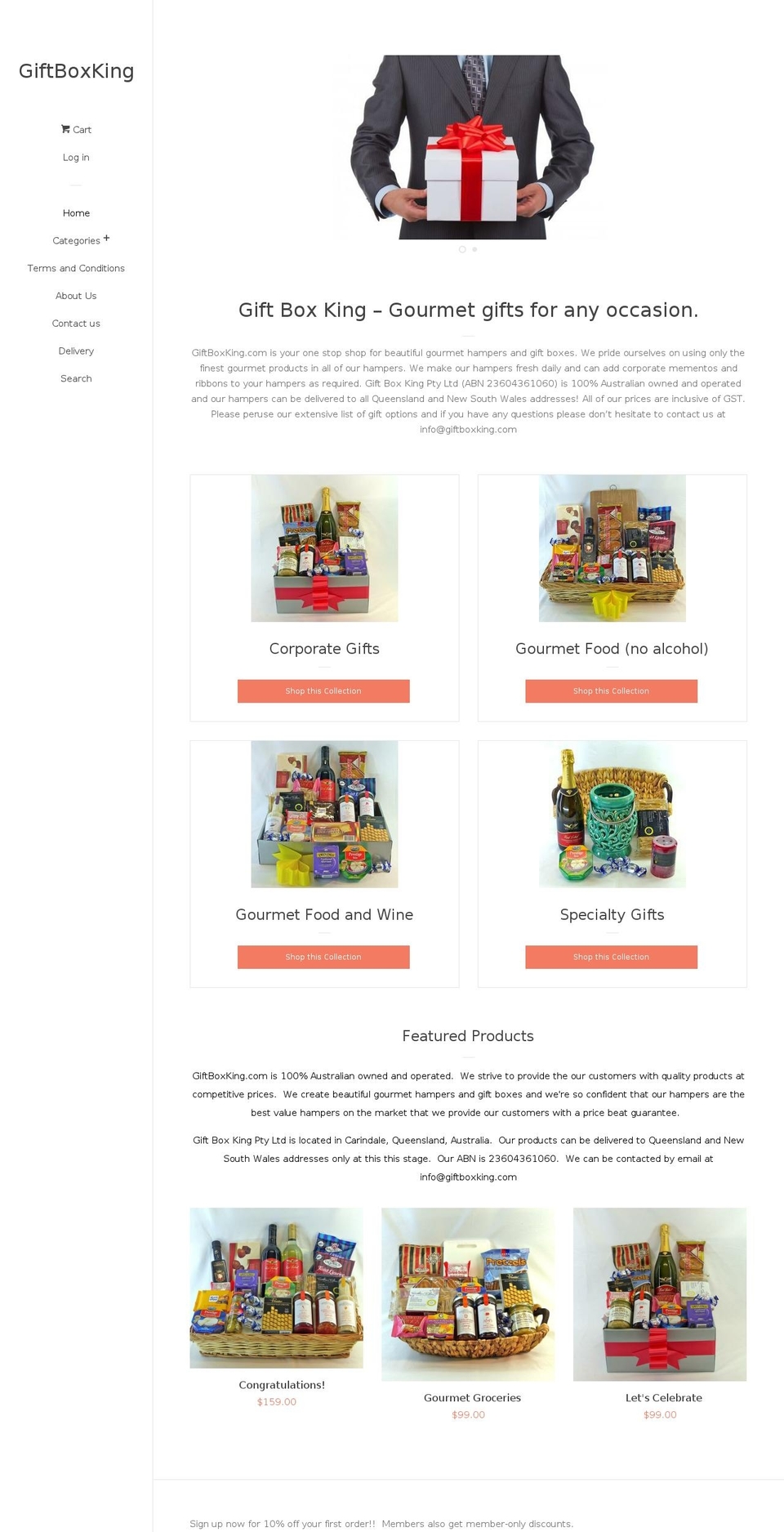 giftboxking.com shopify website screenshot