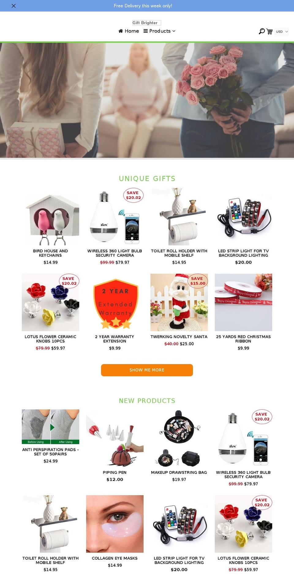 giftbrighter.com shopify website screenshot