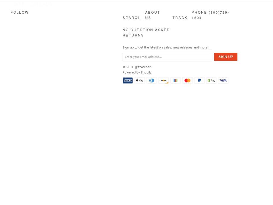 giftcatcher.net shopify website screenshot