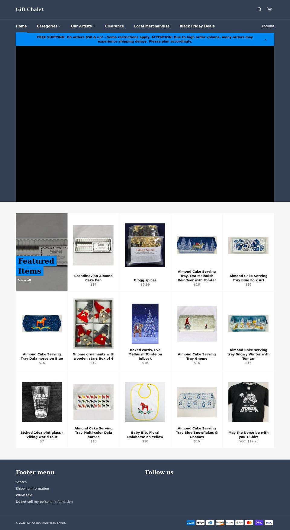 giftchalet.com shopify website screenshot