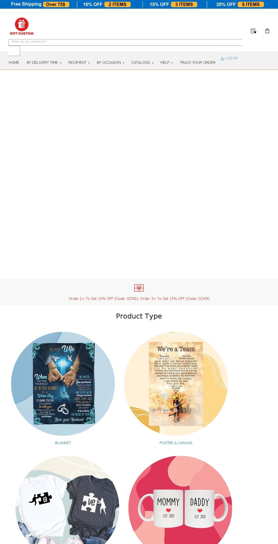 giftcustom.co shopify website screenshot