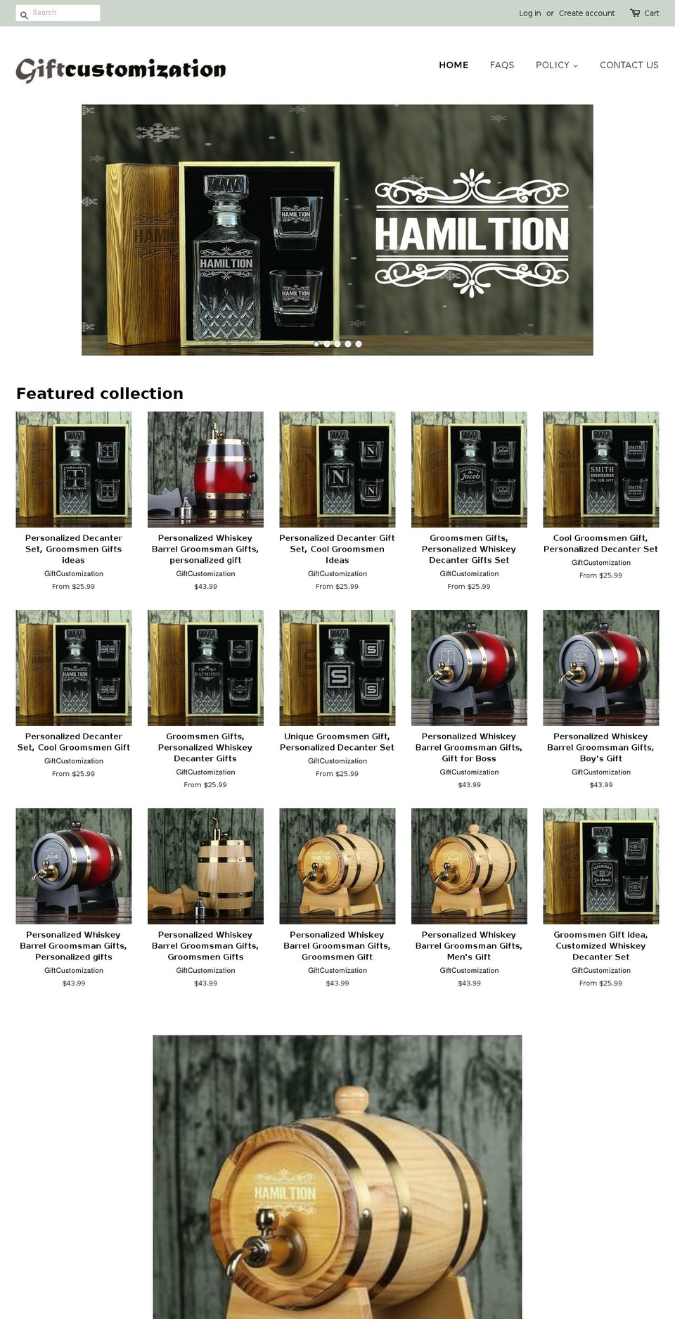 giftcustomization.com — Shopify storefront screenshot