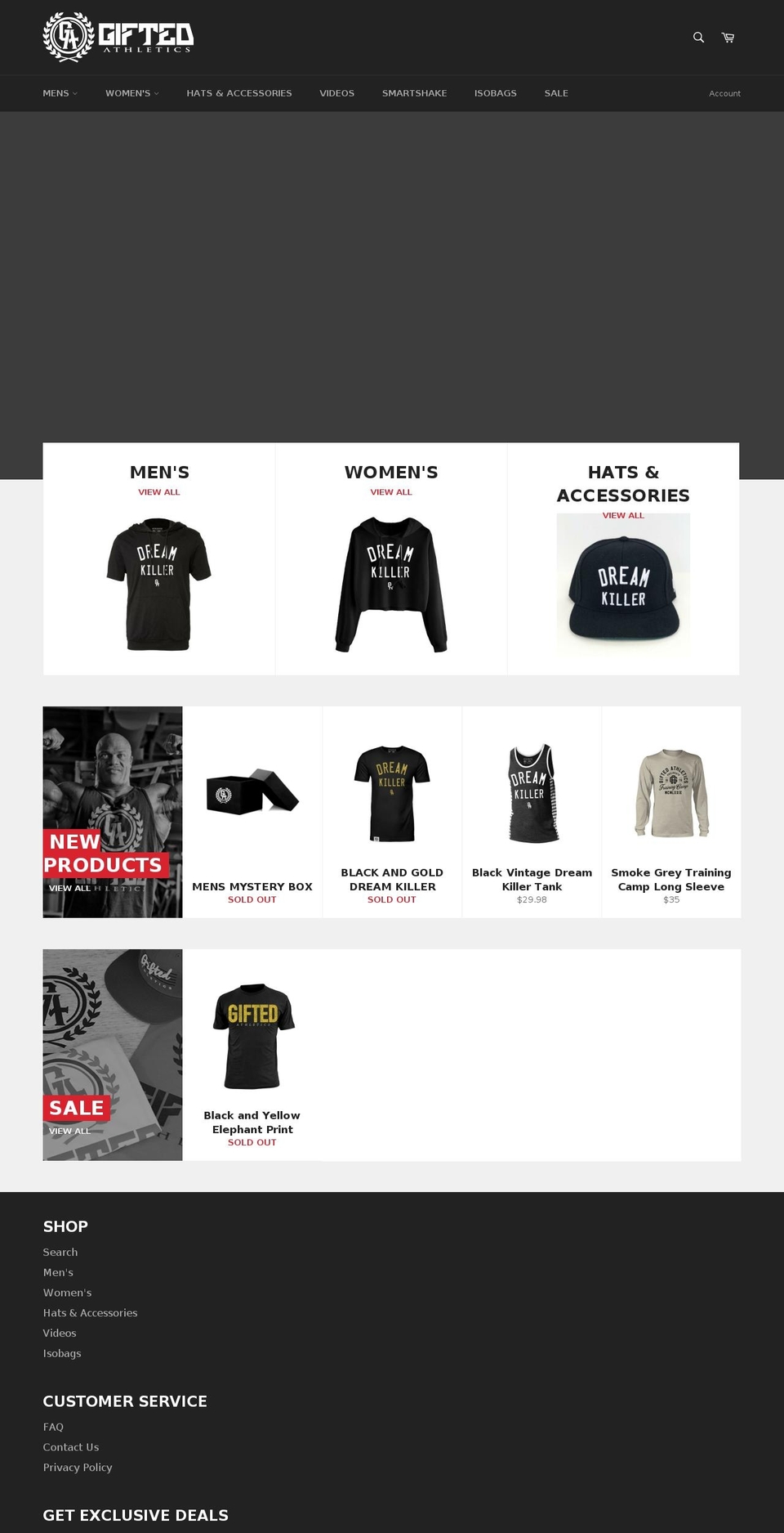 giftedathletics.com shopify website screenshot