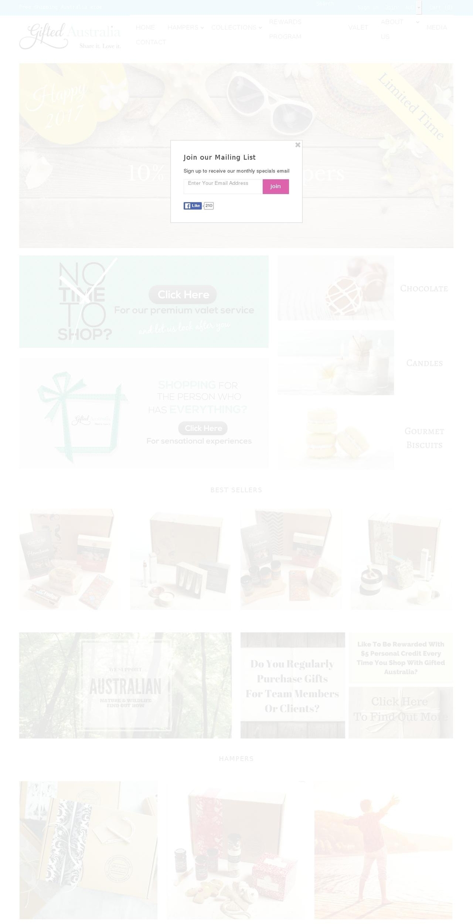 giftedaustralia.com shopify website screenshot