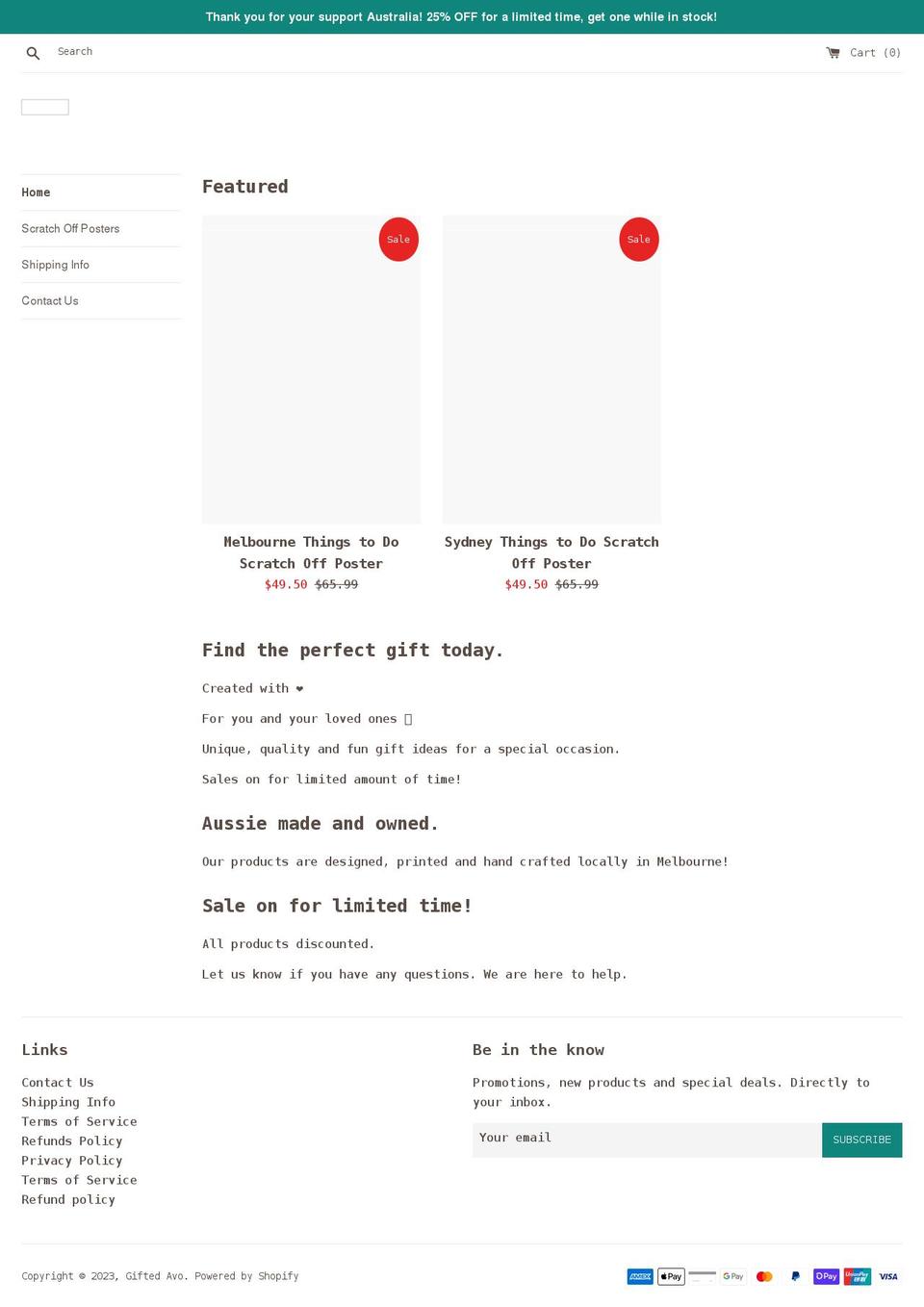 giftedavo.com shopify website screenshot
