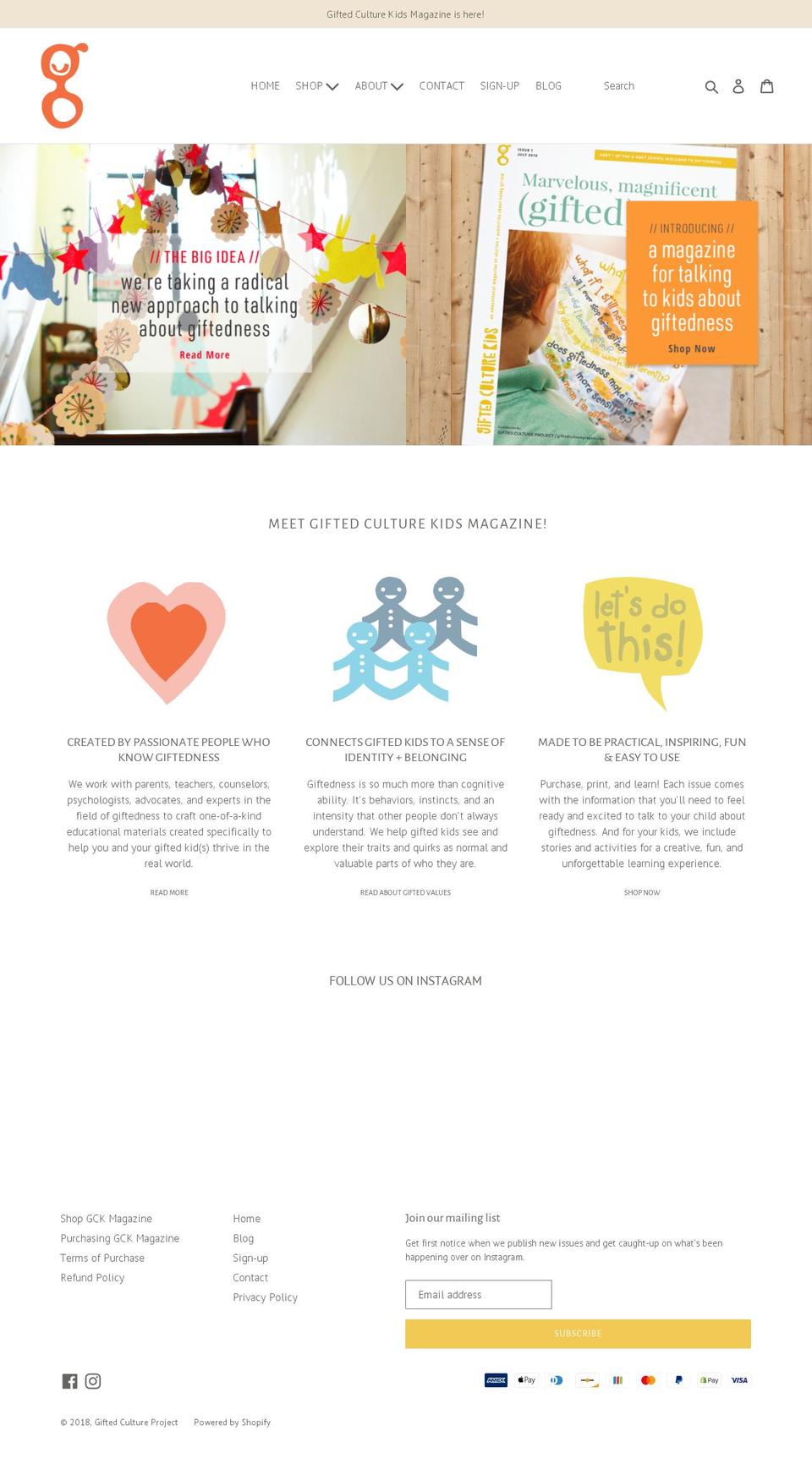 giftedcultureproject.com shopify website screenshot