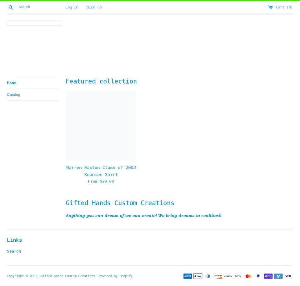 giftedhandscustomcreations1.com shopify website screenshot