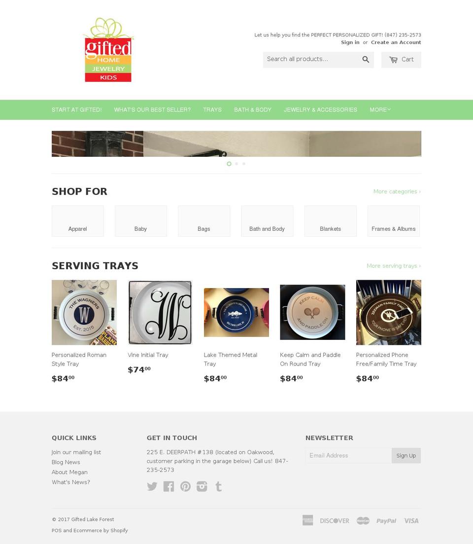 giftedlakeforest.com shopify website screenshot