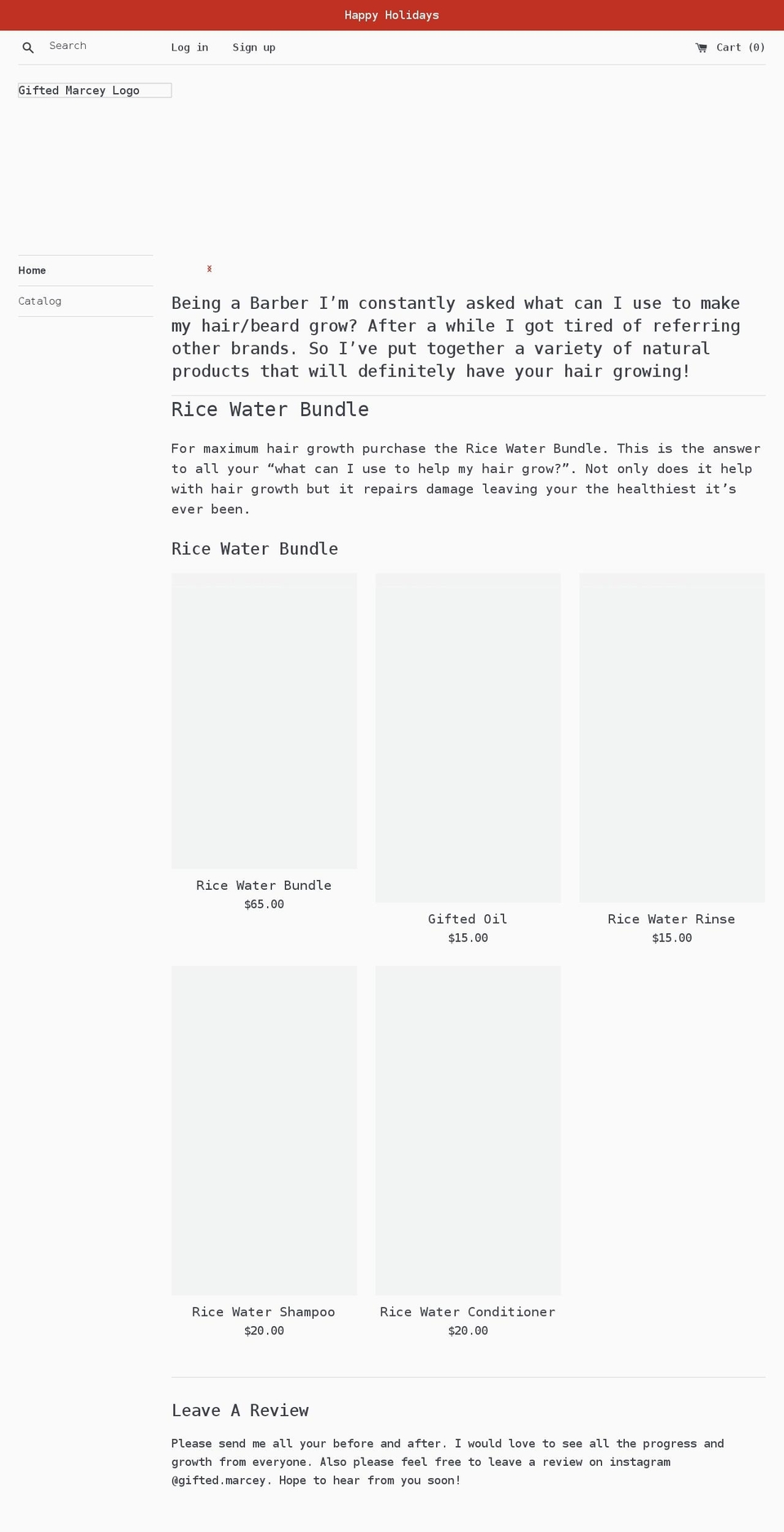 giftedmarcey.com shopify website screenshot