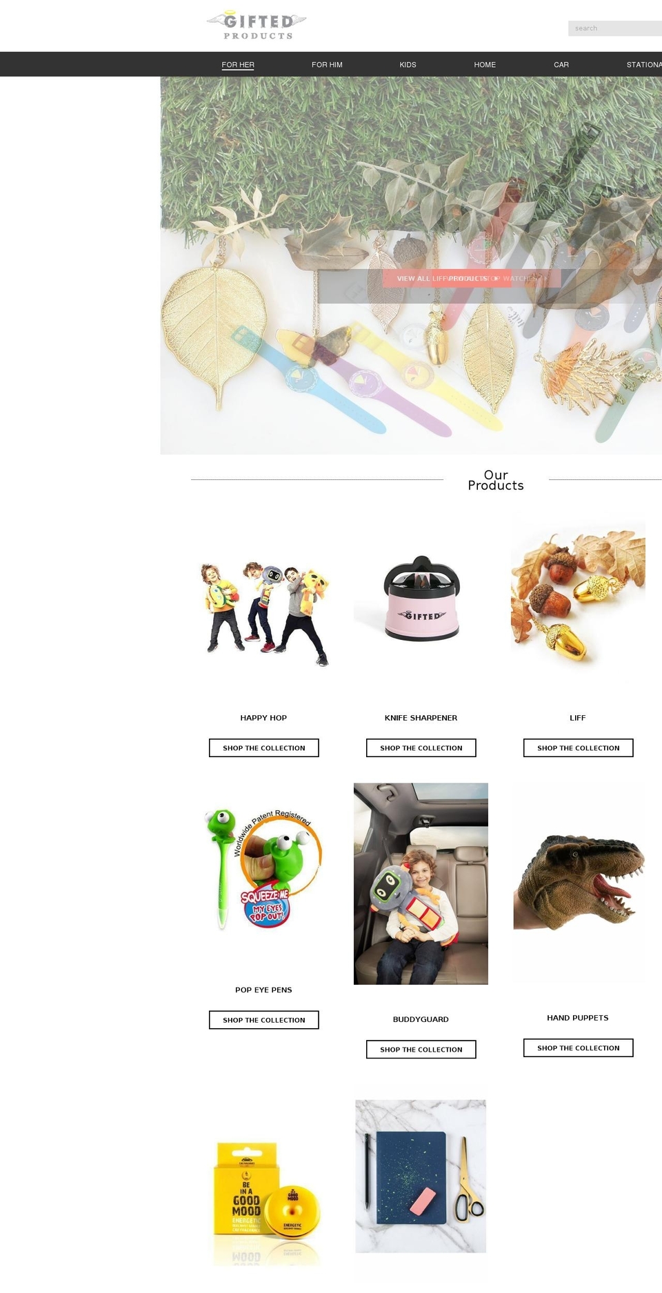 giftedproducts.com shopify website screenshot