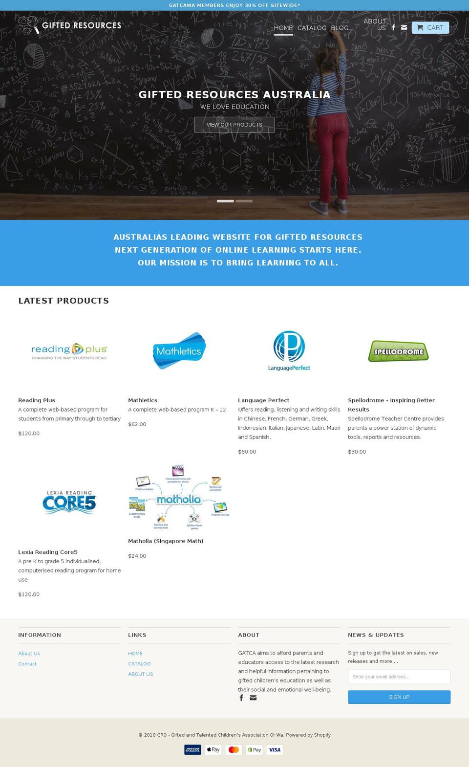 giftedresourcesonline.com shopify website screenshot