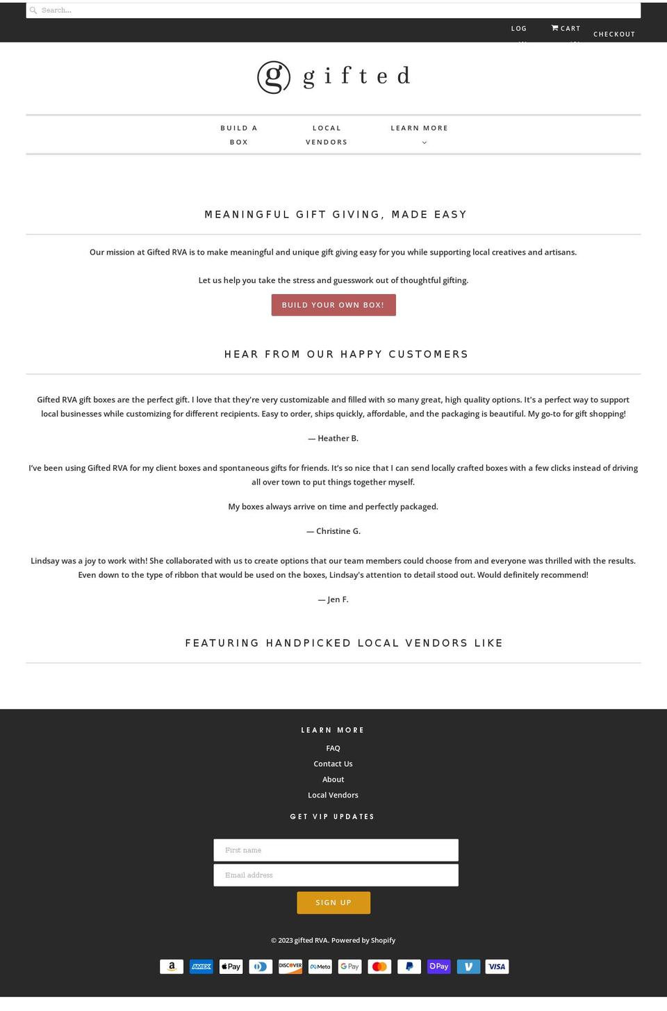giftedrva.com — Shopify storefront screenshot