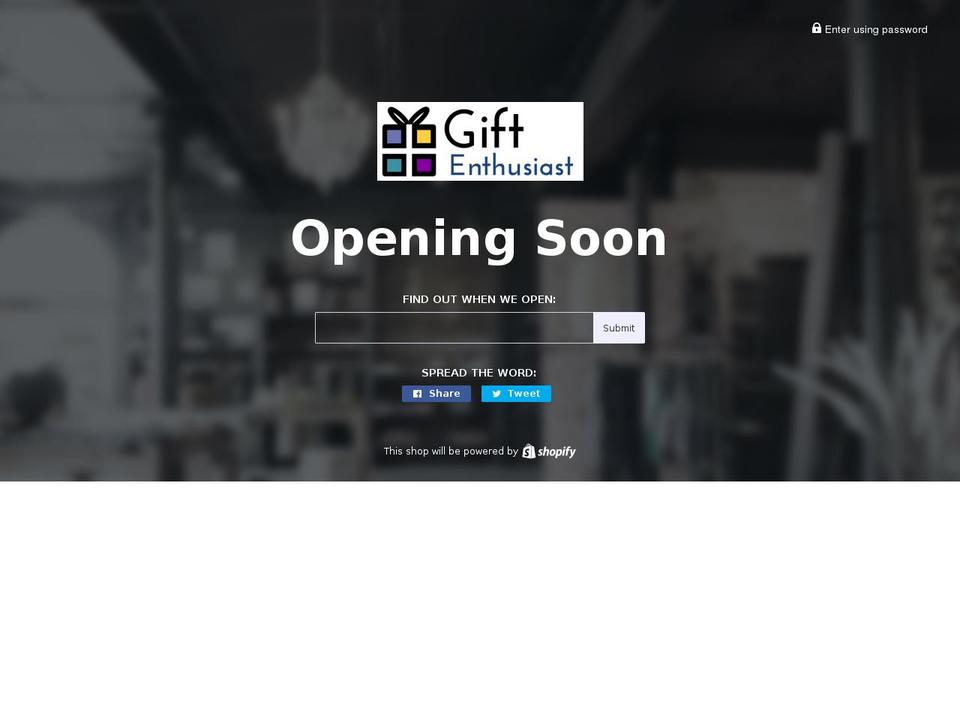 giftenthusiast.com shopify website screenshot