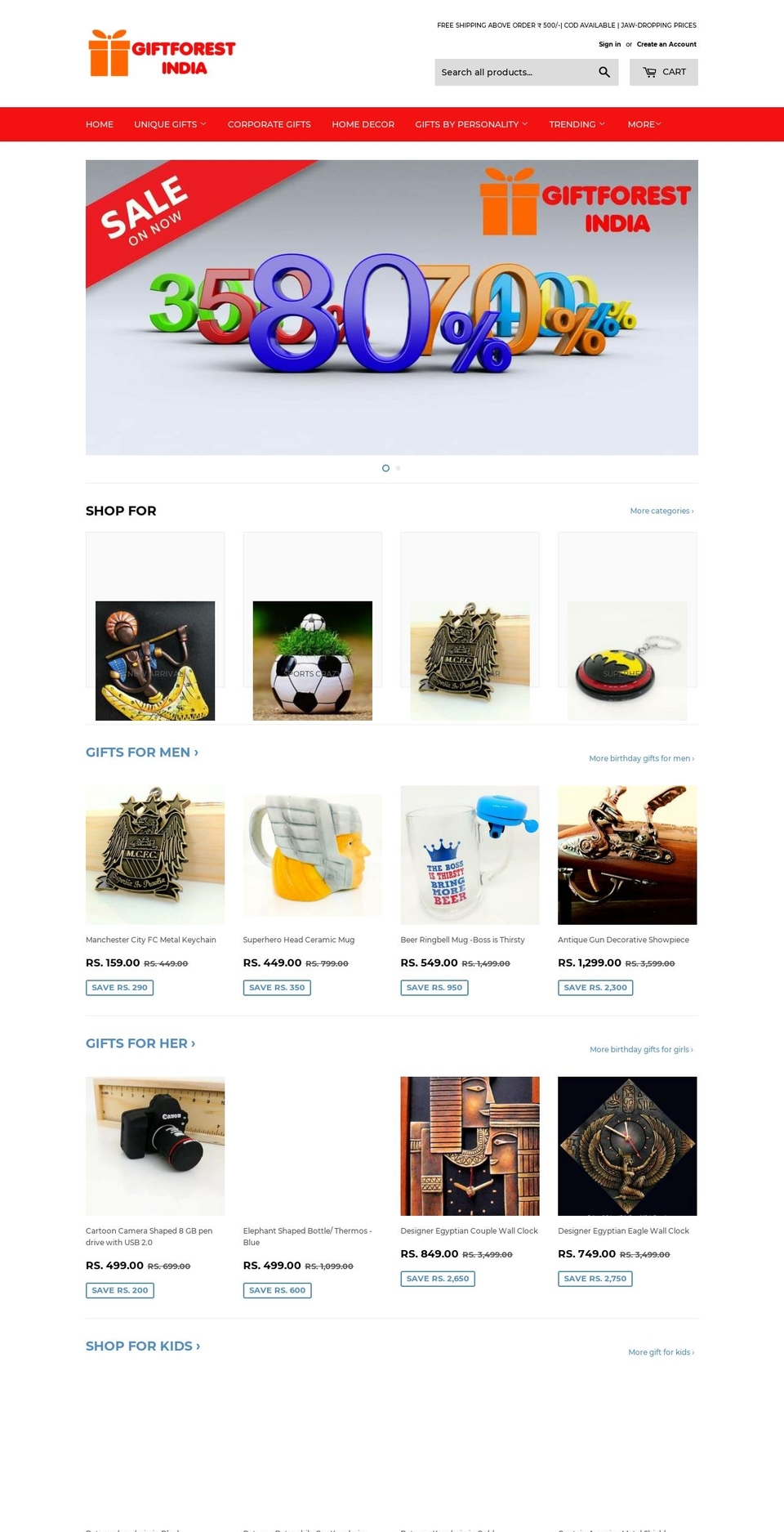 giftforest.in shopify website screenshot