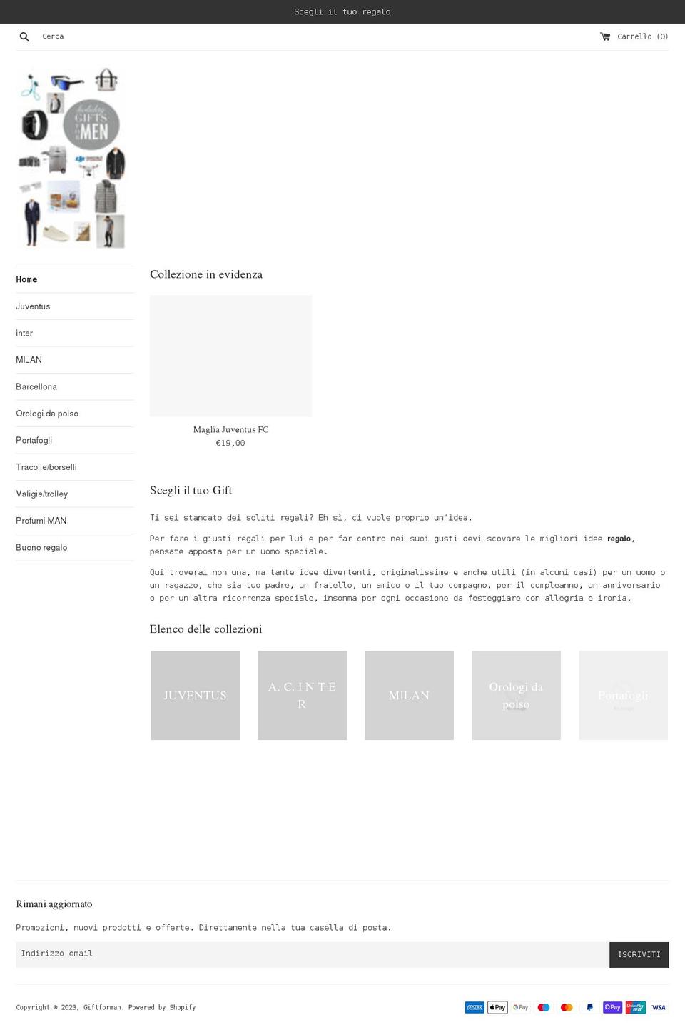 giftforman.net shopify website screenshot