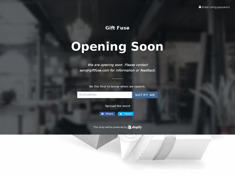 giftfuse.com shopify website screenshot