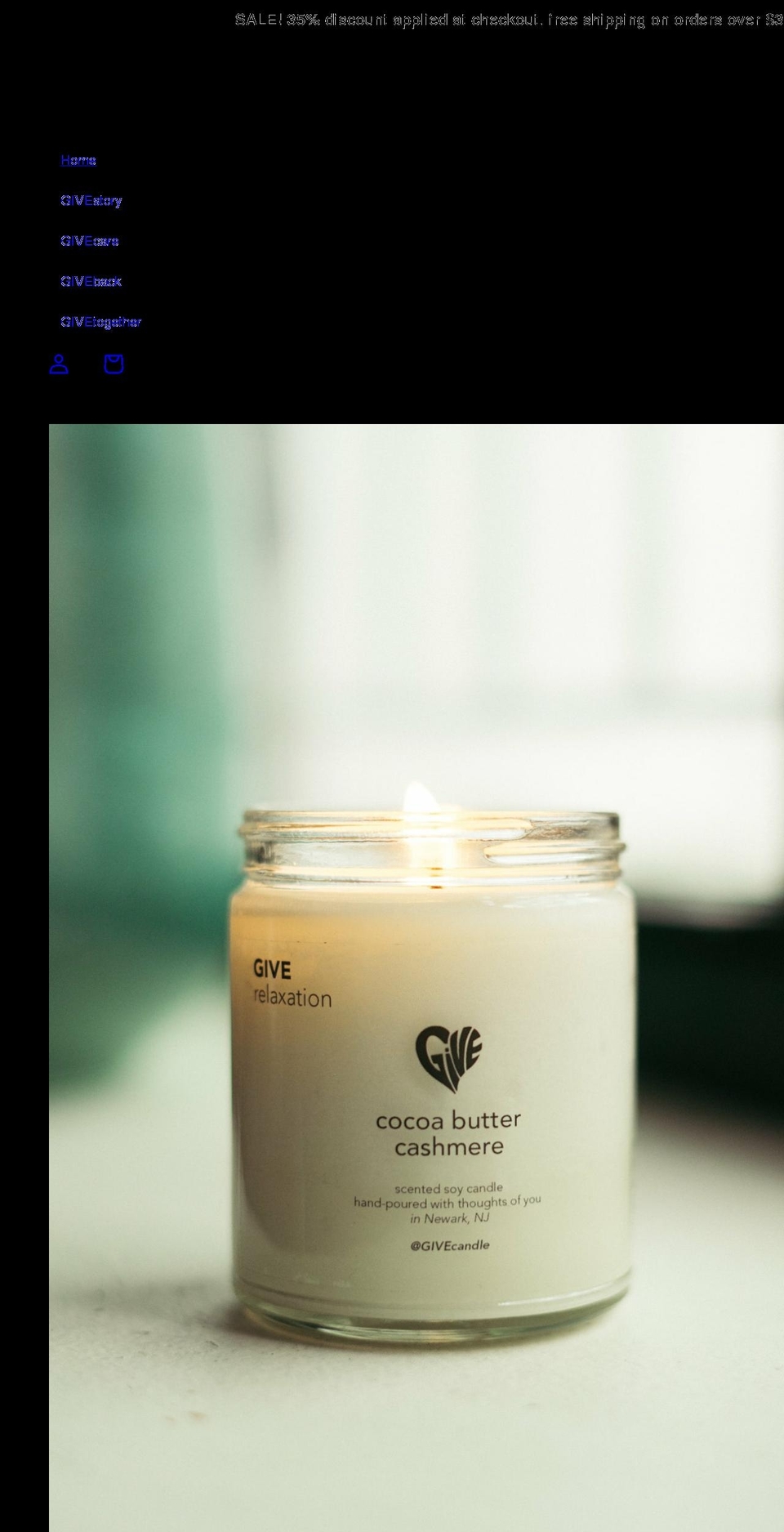 giftgivecandle.com shopify website screenshot