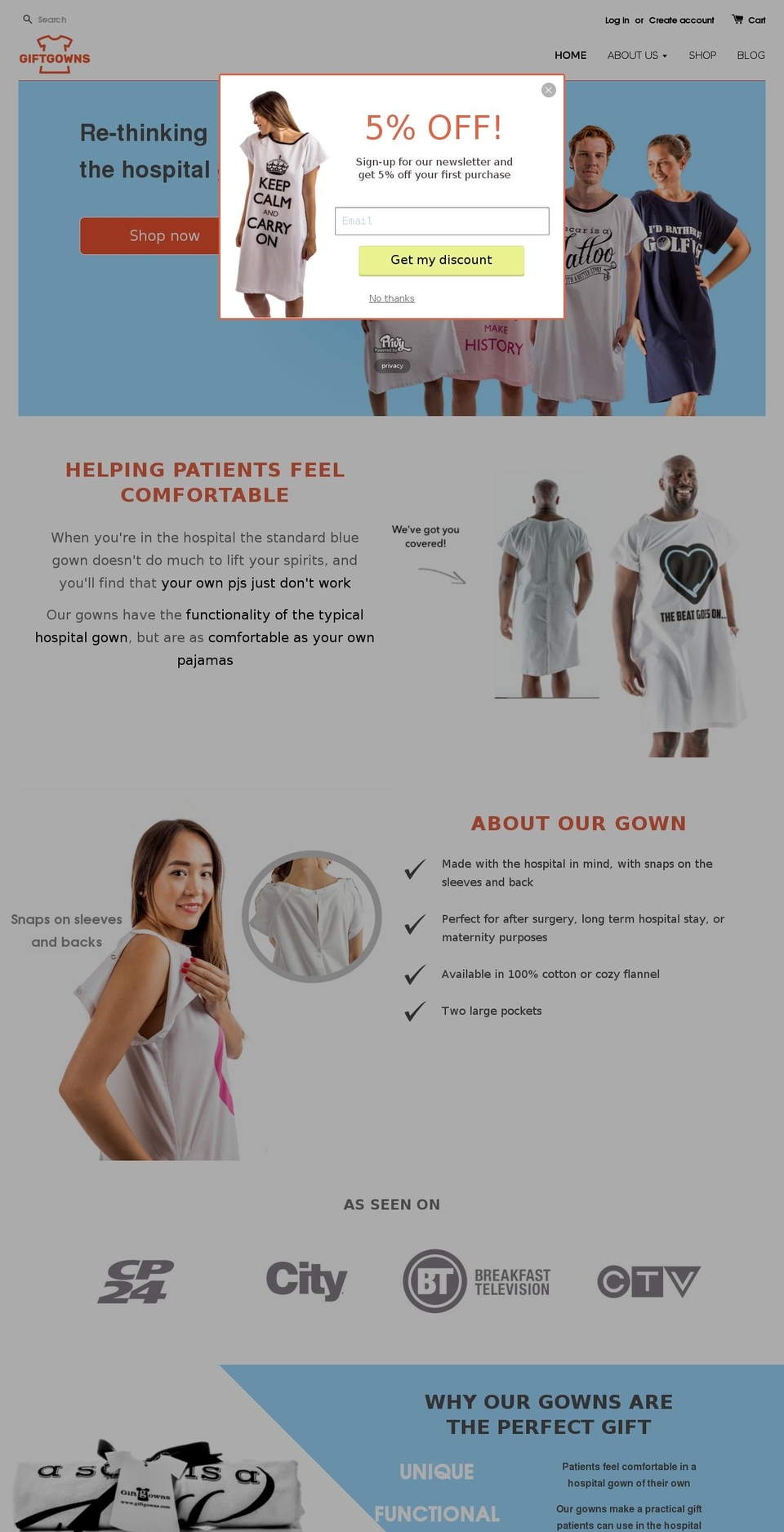 giftgowns.com shopify website screenshot