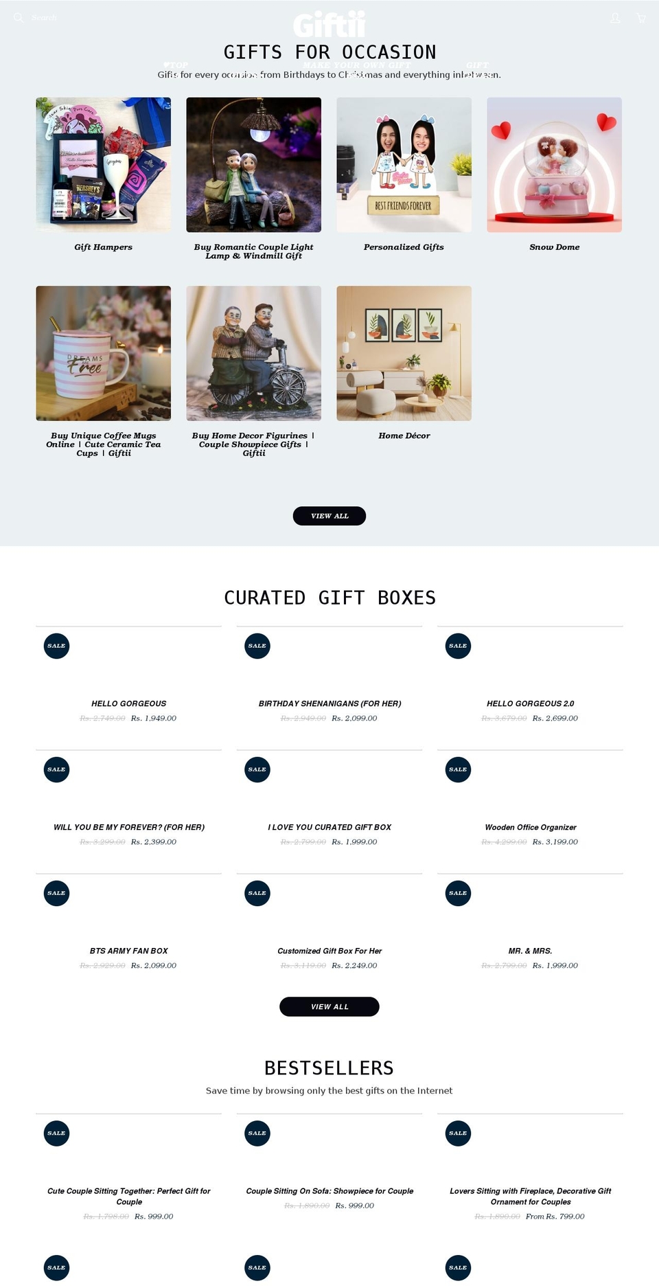 giftii.com shopify website screenshot