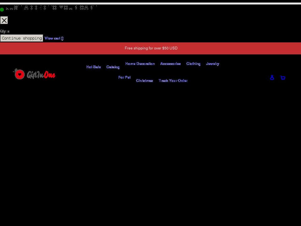 giftinone.com shopify website screenshot