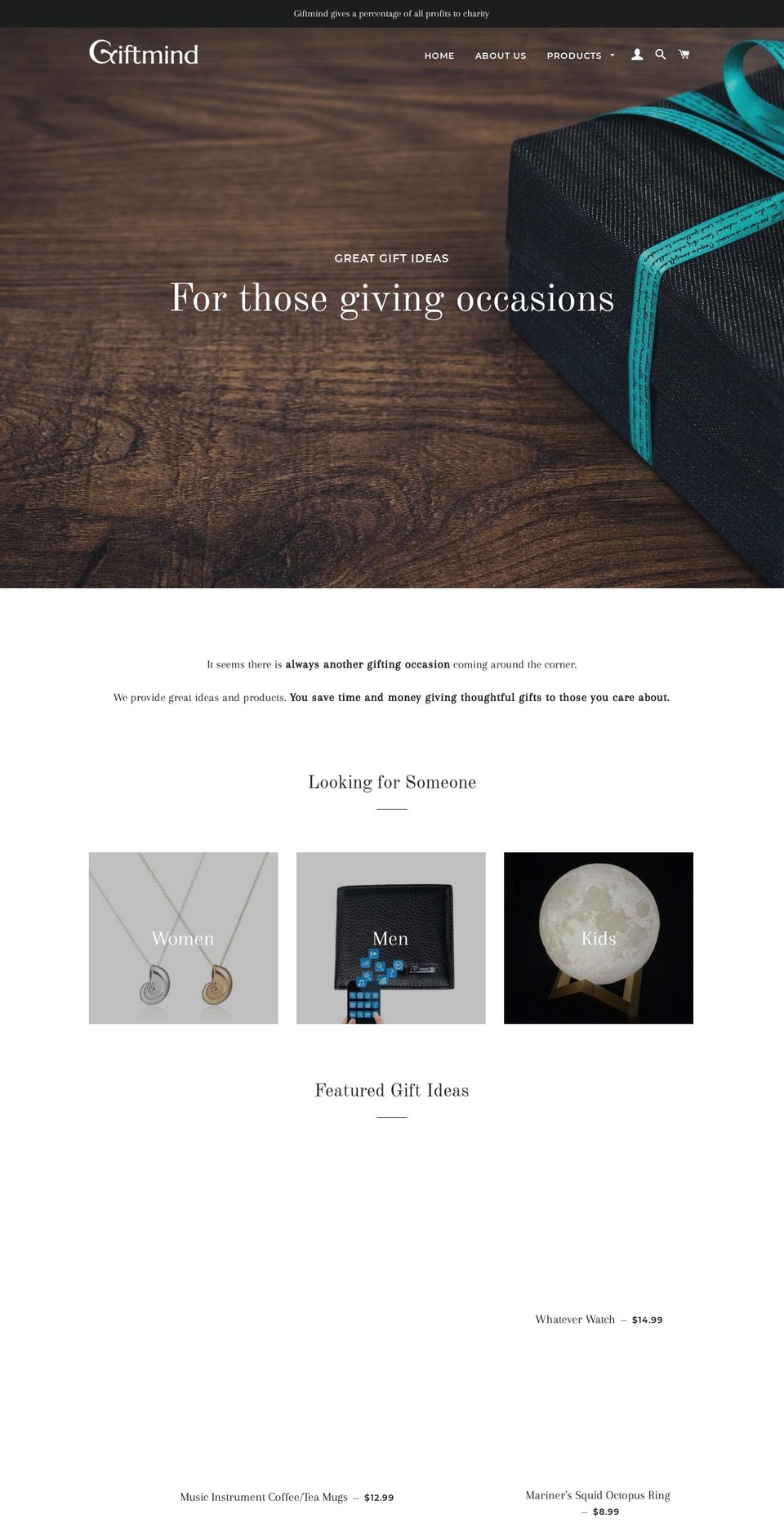giftmind.com — Shopify storefront screenshot