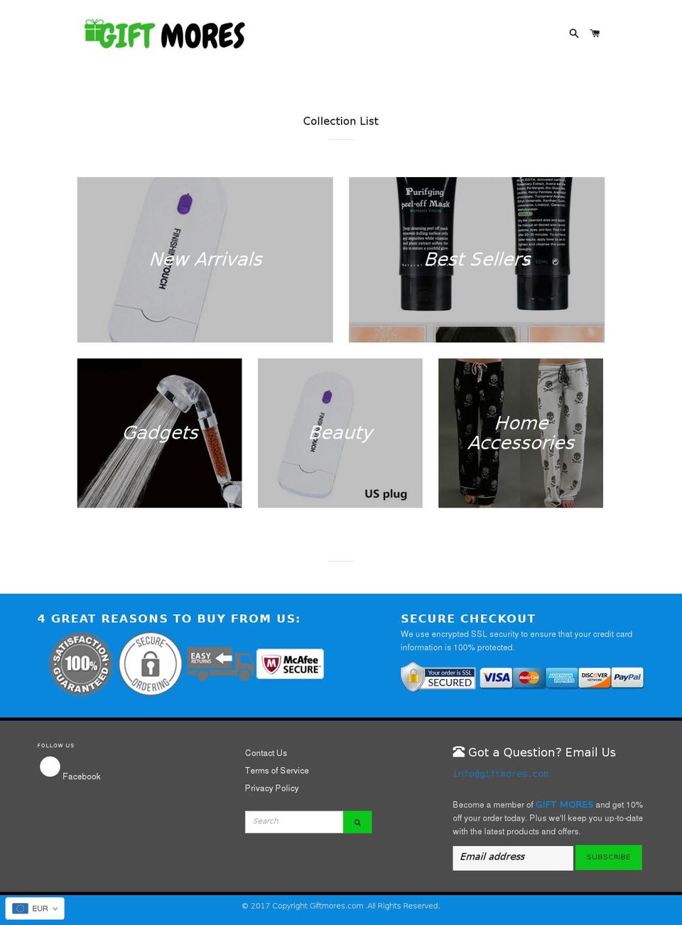 giftmores.com shopify website screenshot