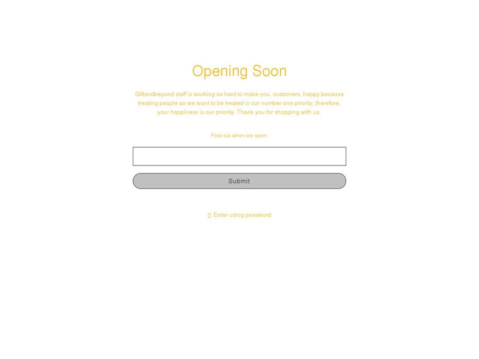 Fastlane Shopify theme site example giftnbeyond.com