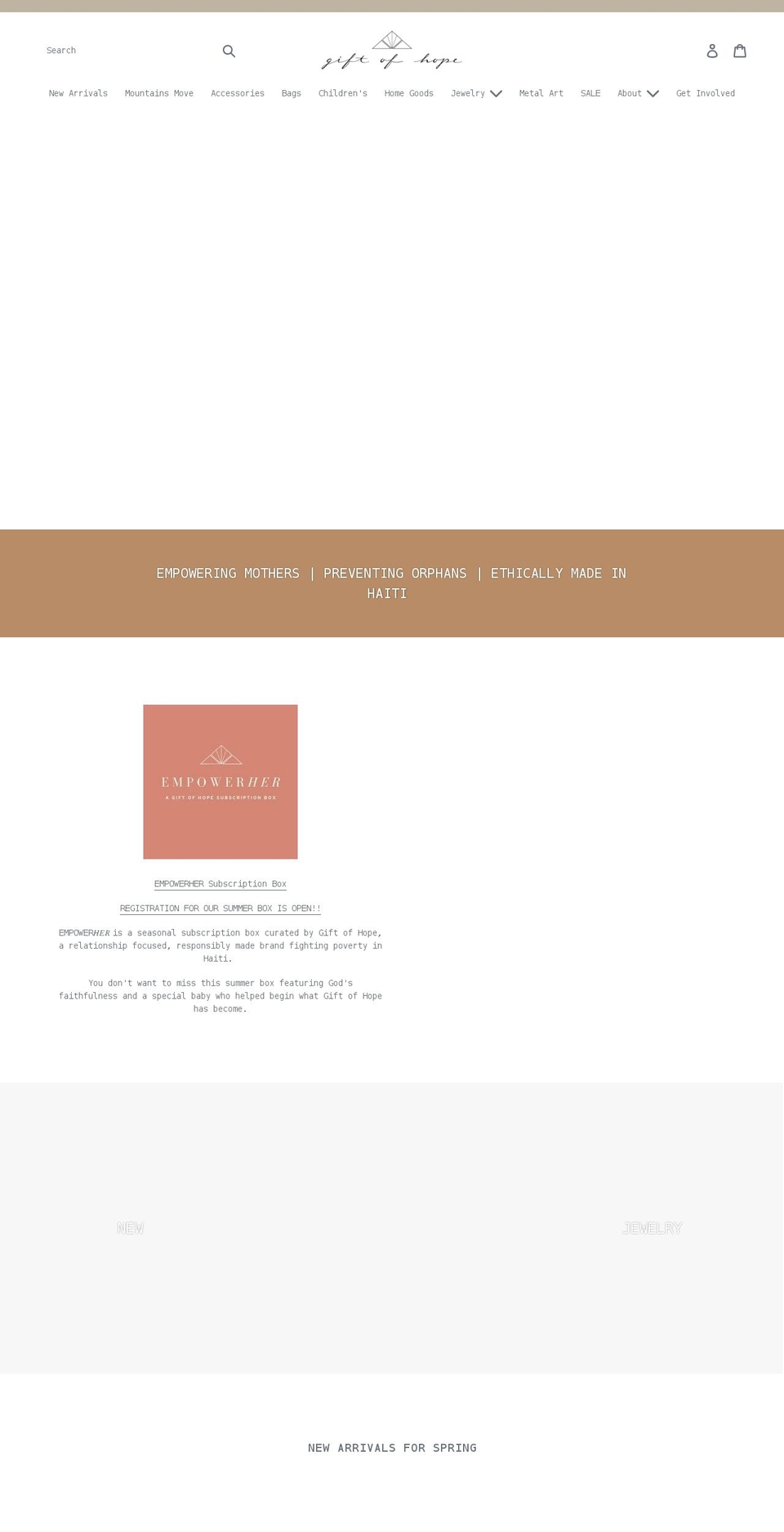 giftofhopehaiti.org shopify website screenshot