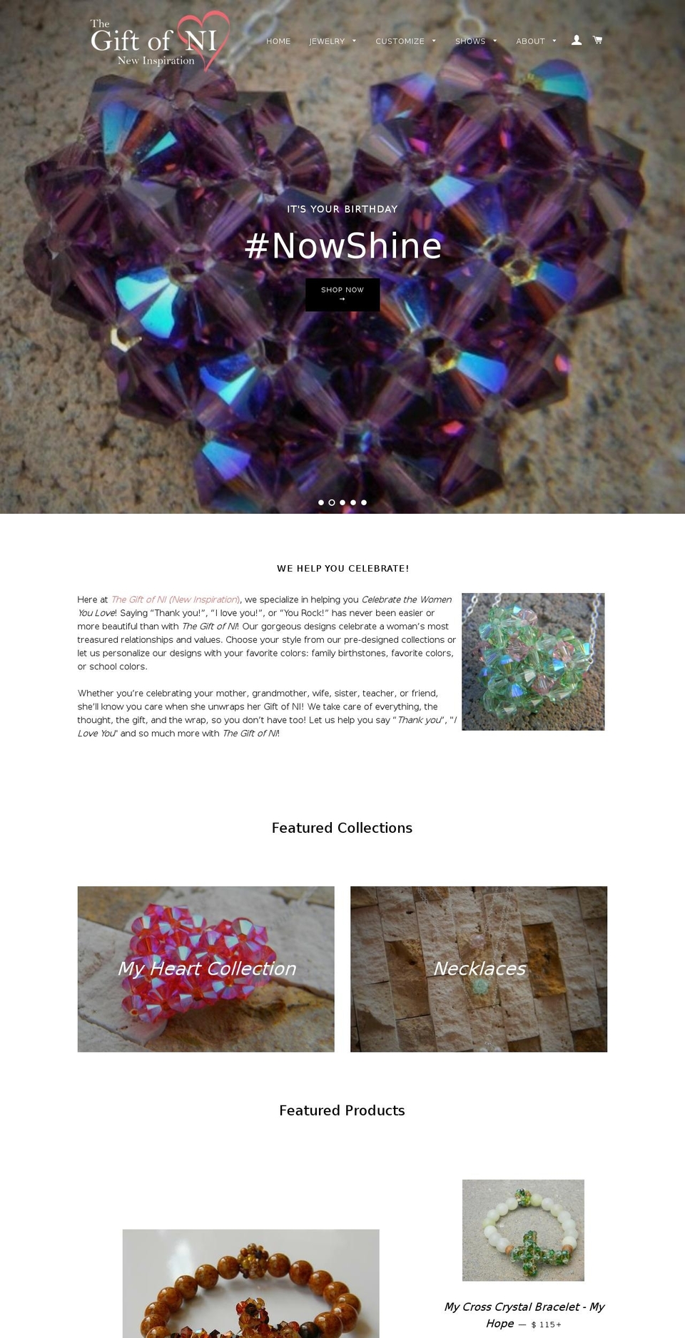 giftofni.com shopify website screenshot