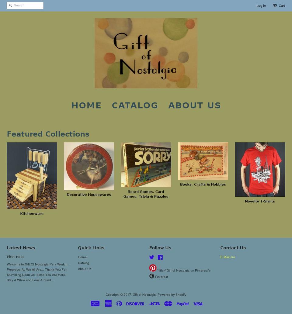 giftofnostalgia.com shopify website screenshot
