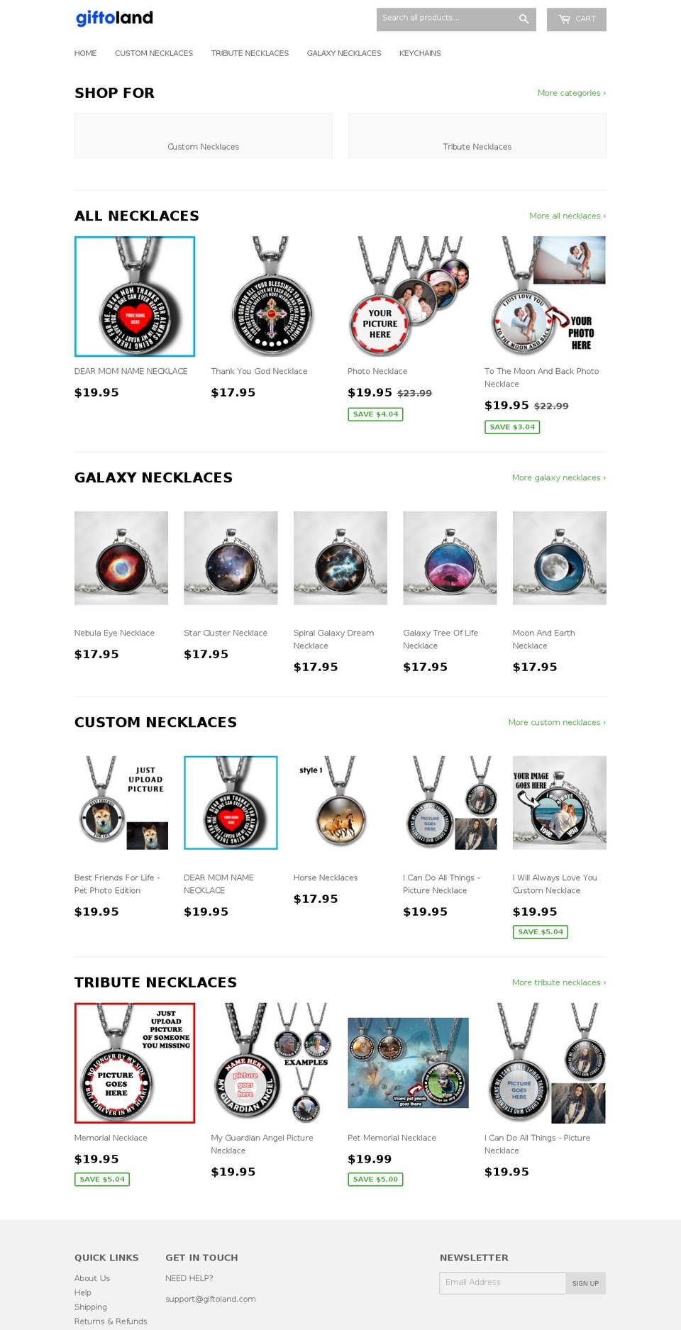 giftoland.com shopify website screenshot