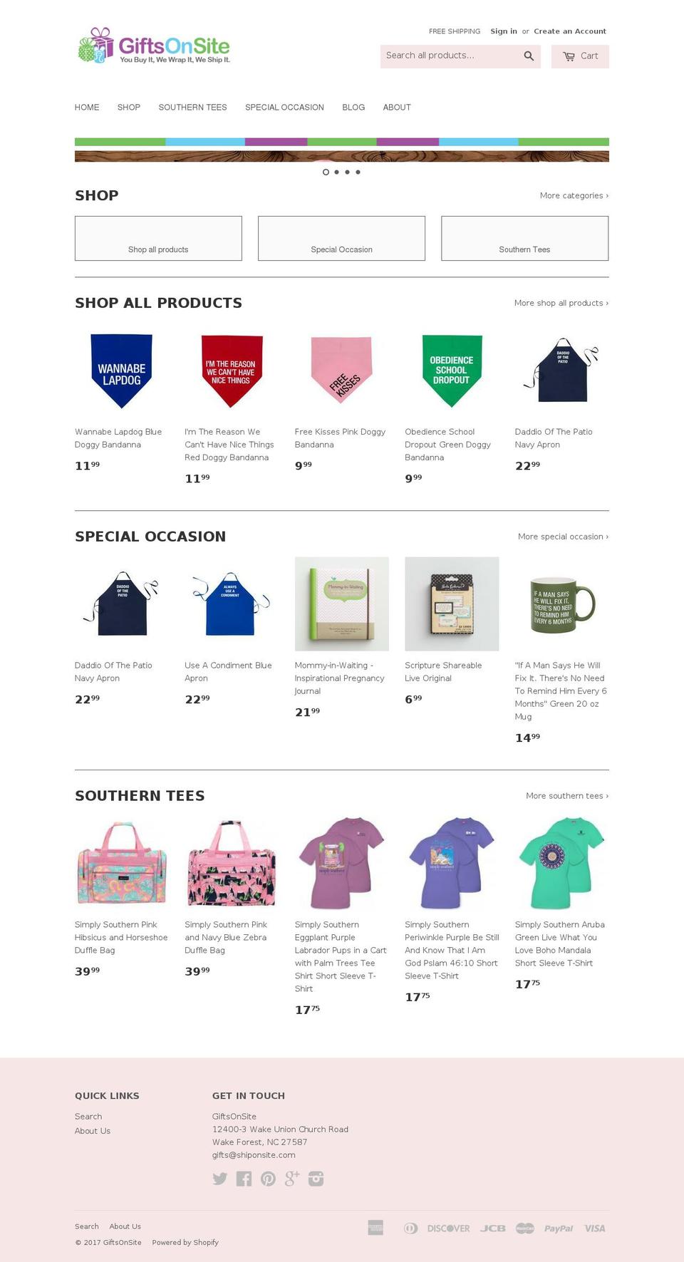 giftonsite.com shopify website screenshot