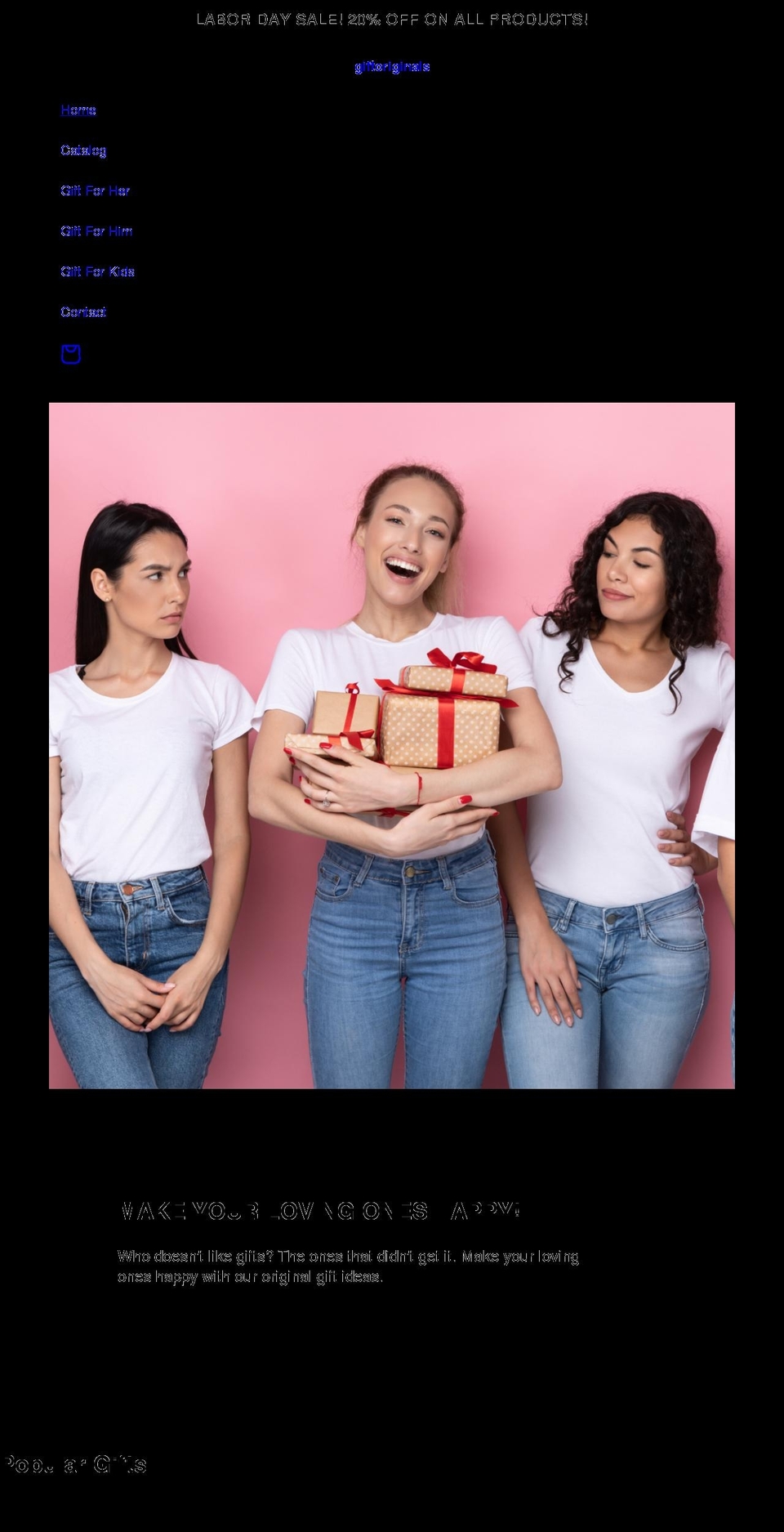 giftoriginals.com shopify website screenshot
