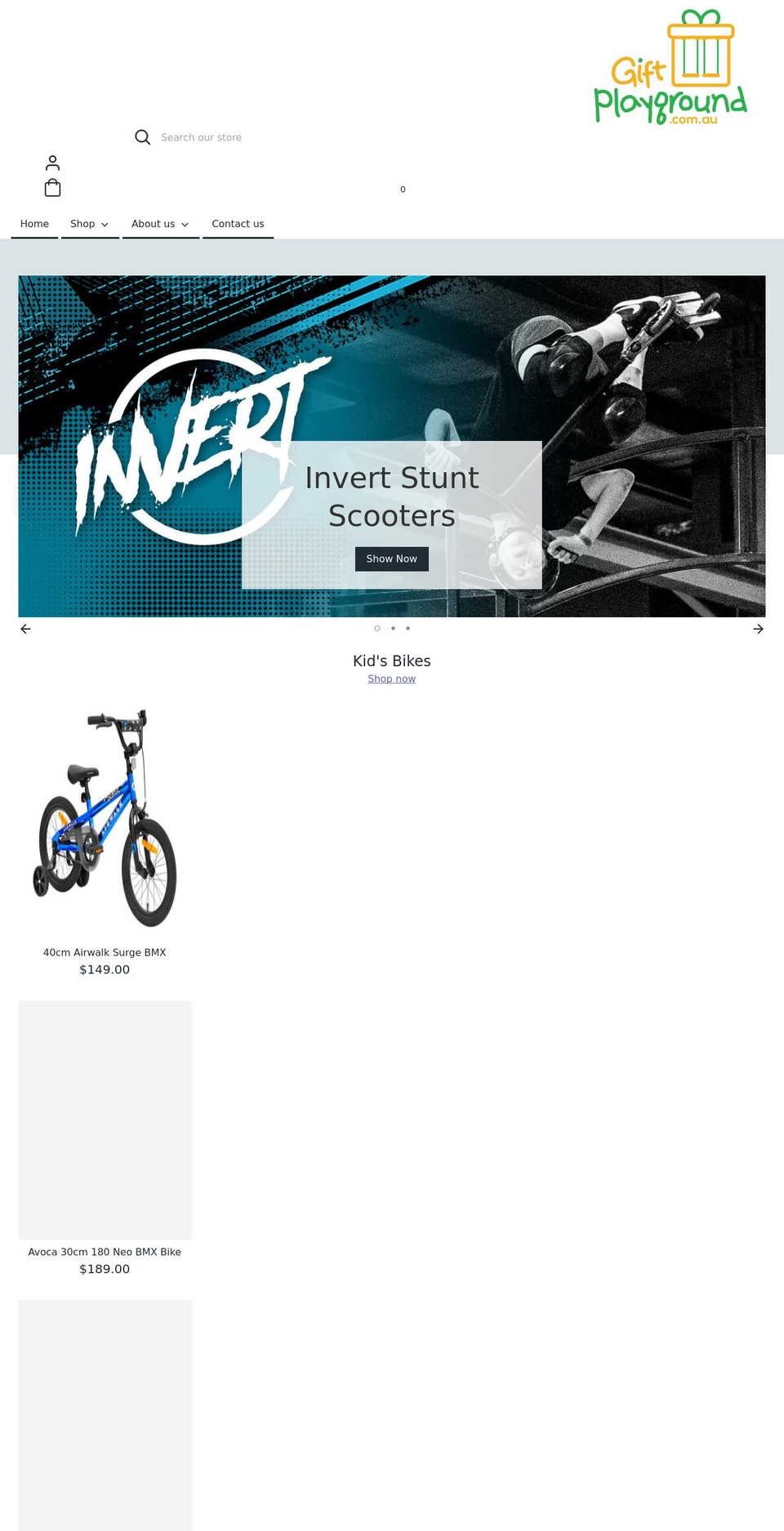 giftplayground.com.au shopify website screenshot
