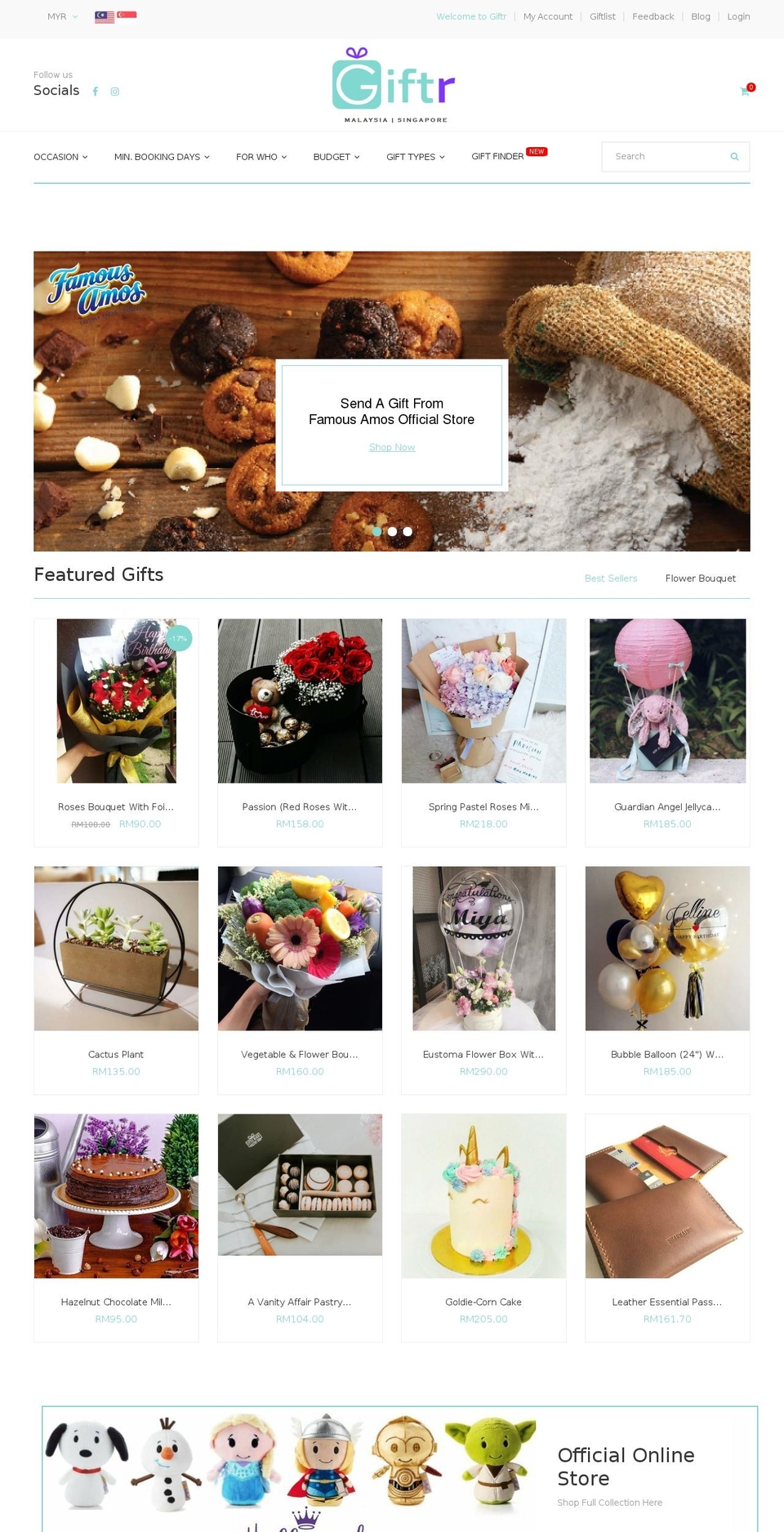 Handmade Shopify theme site example giftr.my