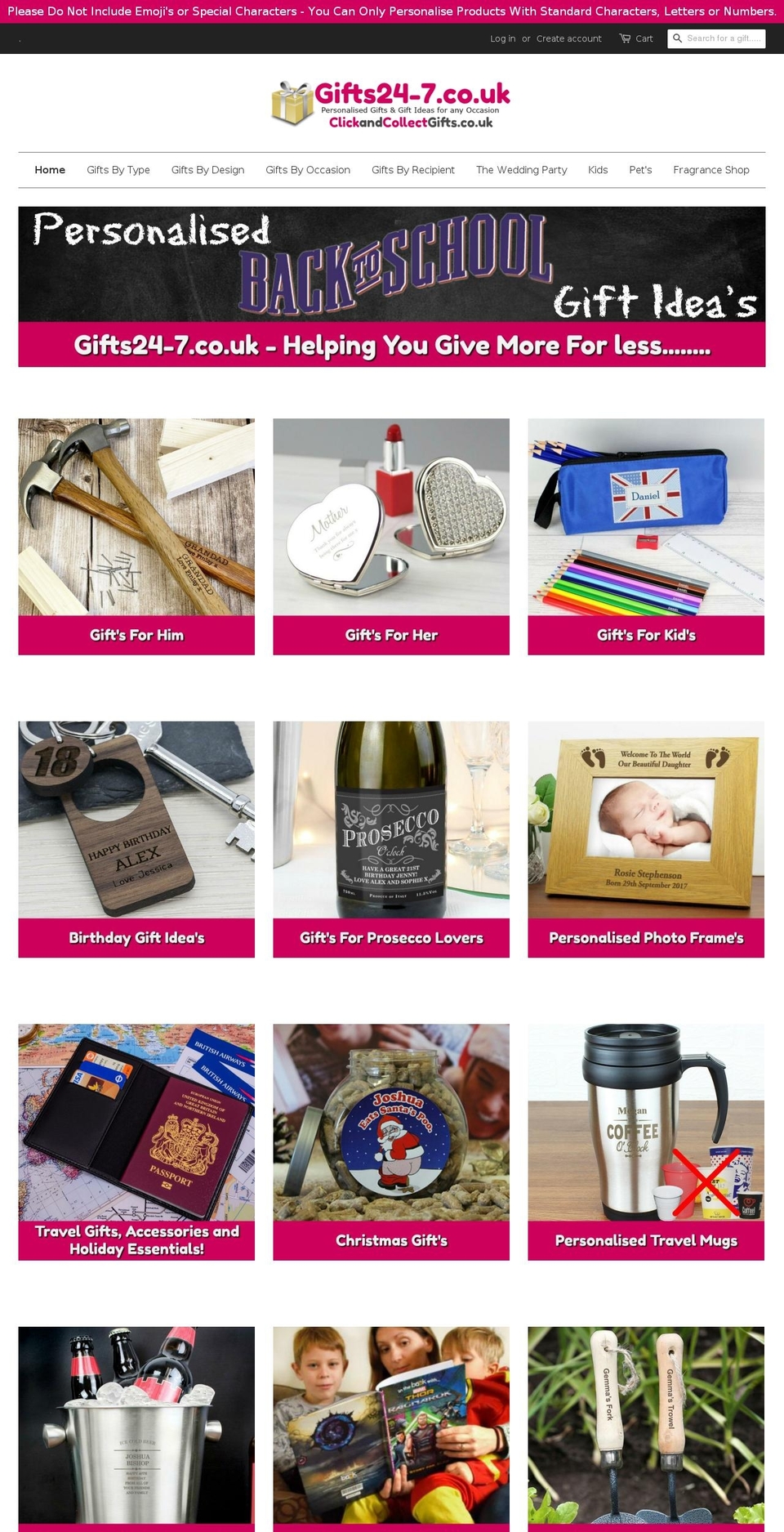 2021 Shopify theme site example gifts24-7.co.uk