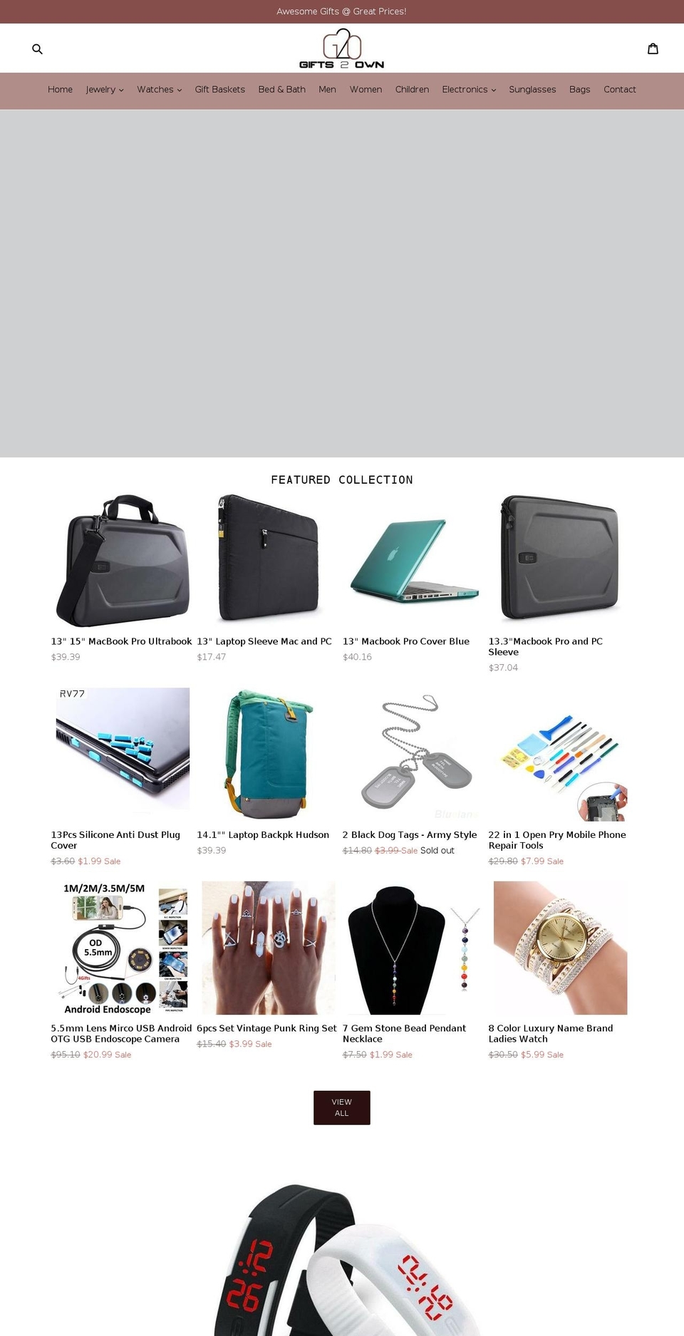 gifts2own.com shopify website screenshot