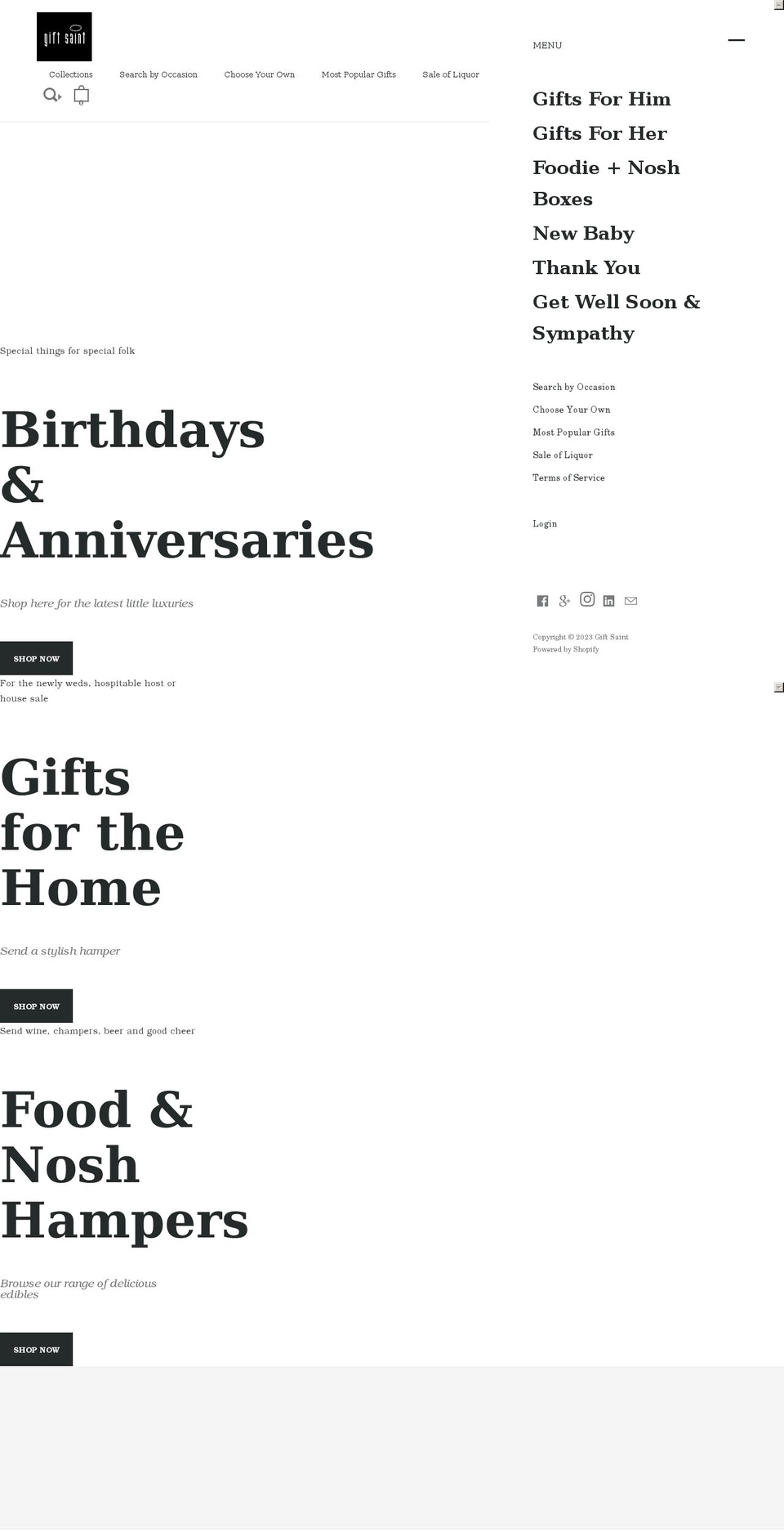 giftsaint.co.nz shopify website screenshot