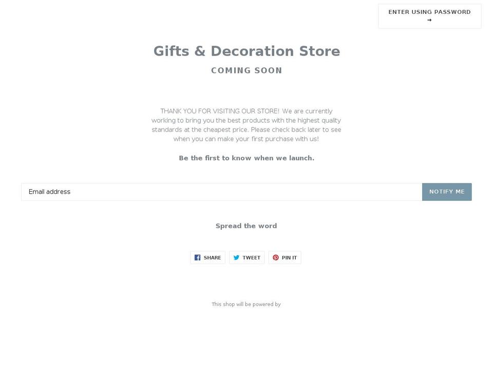 giftsanddecoration.com — Shopify storefront screenshot