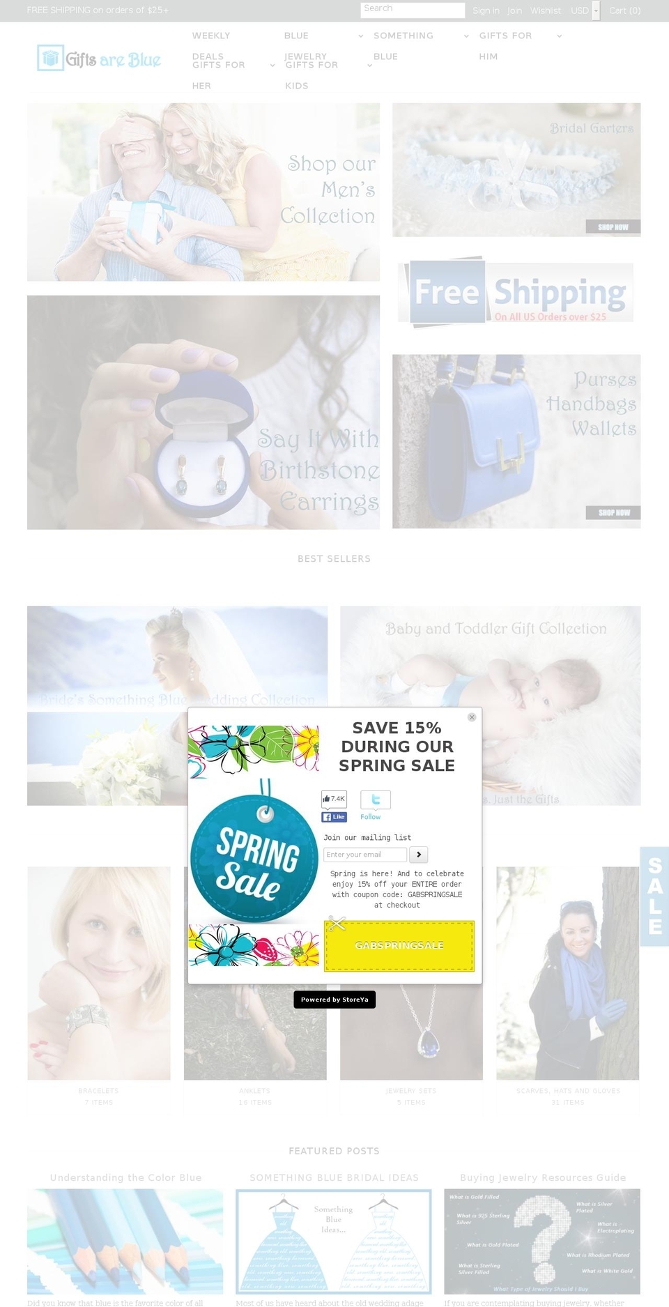 giftsareblue.com shopify website screenshot