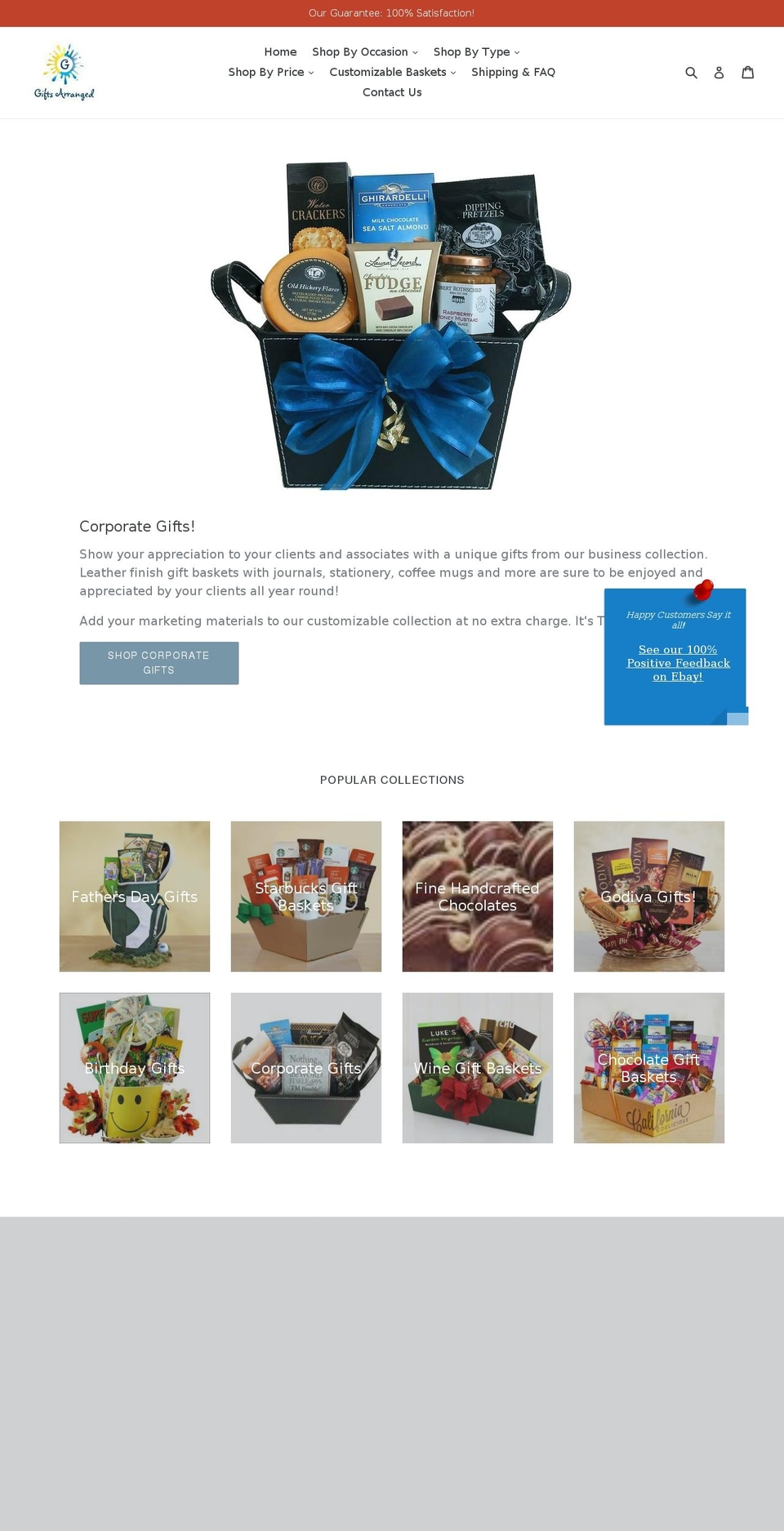 giftsarranged.com shopify website screenshot