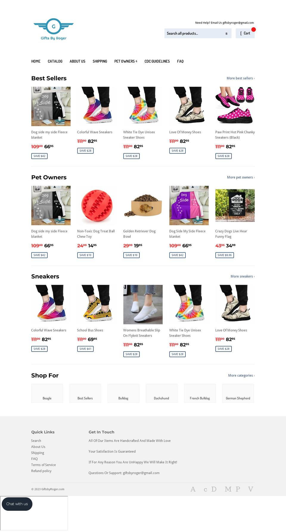 giftsbyroger.com shopify website screenshot